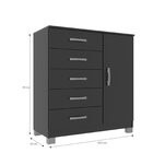 Cômoda Sapateira Com Pés 1 Porta 5 Gavetas Preto