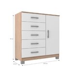 Cômoda Sapateira Com Pés 1 Porta 5 Gavetas Zurique Branco/dem