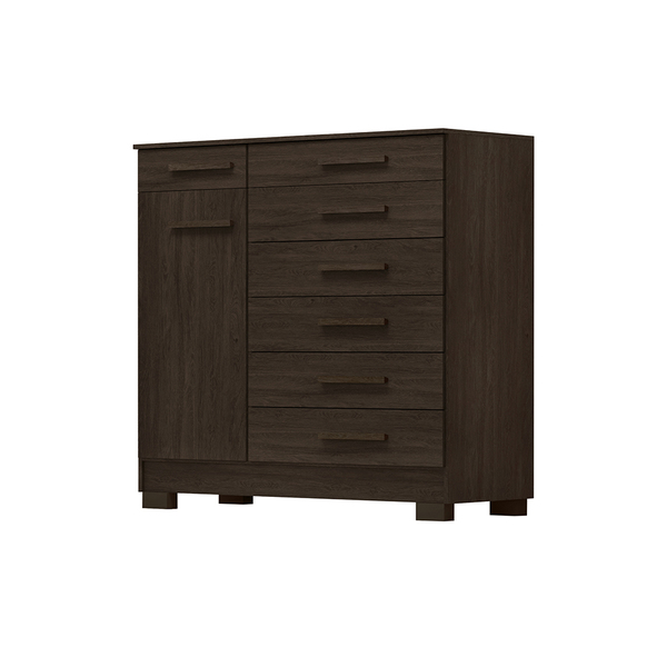 Cômoda Sapateira Com Pés Torres 7 Gavetas Ébano - Bela Móveis