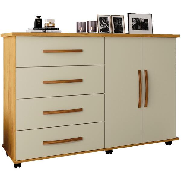 Comoda Sapateira Com Rodizios 4 Gav 2 Pt Bl52 Mpri