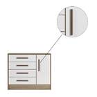 Cômoda Sapateira Davi 1 Porta 4 Gavetas Carvalho Branco Tana