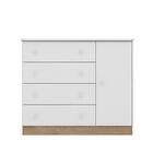 Cômoda Sapateira Doce Sonho 4 Gavetas E 1 Porta Branco Carval