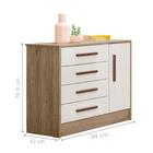 Cômoda Sapateira Donia Carvalho Rústico Branco