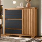 Cômoda Sapateira Duetto 1 Porta Ripada E 5 Gavetas - Móveis A