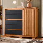 Cômoda Sapateira Duetto 1 Porta Ripada E 5 Gavetas - Móveis A