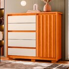 Cômoda Sapateira Duetto 1 Porta Ripada E 5 Gavetas - Móveis A