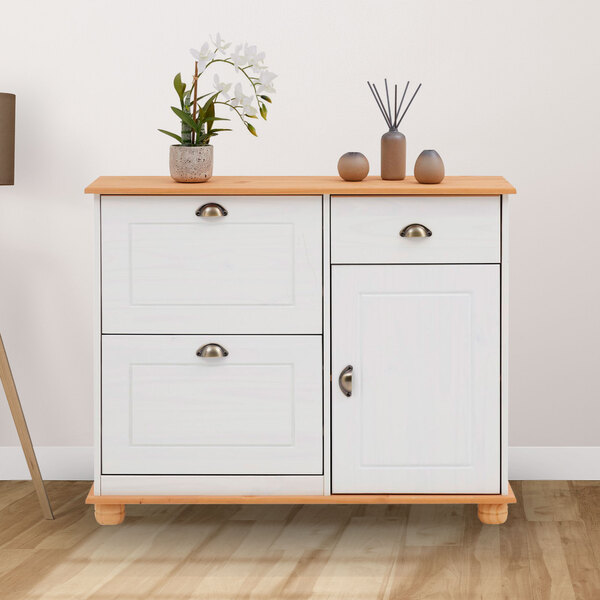 Cômoda Sapateira Em Madeira Maciça 1 Gaveta 12 Pares Colmar -