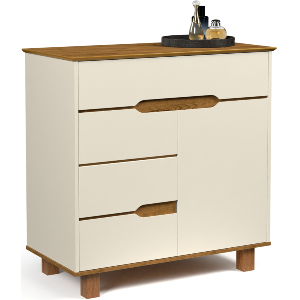 Cômoda Sapateira Gaveteiro Quarto 4 Gavetas 1 Porta Organizad