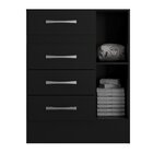 Cômoda Sapateira Grande 4 Gavetas 1 Porta Preto