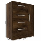 Cômoda Sapateira Grande Duquesa 4 Gavetas 1 Porta