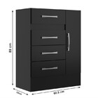 Cômoda Sapateira Grande Duquesa 4 Gavetas 1 Porta Preto