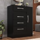 Cômoda Sapateira Grande Duquesa 4 Gavetas 1 Porta Preto