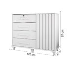 Cômoda Sapateira Grécia Com Chave 1 Porta 4 Gavetas Ripado Fl