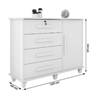 Cômoda Sapateira Grécia Rv Freijó E Off White