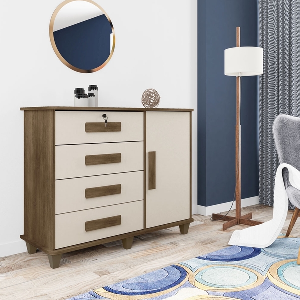 Cômoda Sapateira Grécia Rv Freijó E Off White