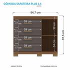 Cômoda Sapateira Havana Plus 1.4 1 Porta E 4 Gavetas Com Pés