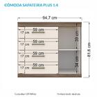 Comoda Sapateira Havana Plus 1.4 Com Pés Castanho/off White