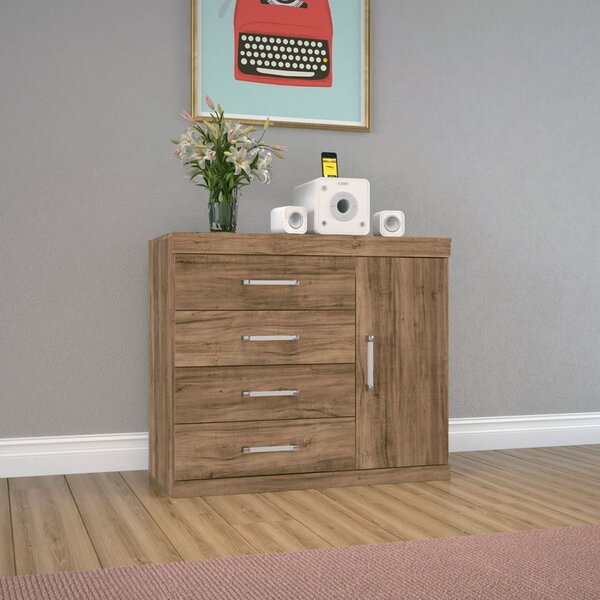 Comoda Sapateira Havana Plus 1 Porta 4 Gavetas Santos Andirá