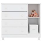 Cômoda Sapateira Infantil 1 Porta 4 Gavetas C/ Pés Doce Mel B