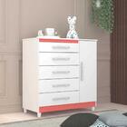 Cômoda Sapateira Infantil 1 Porta 5 Gavetas Branco Flex Line