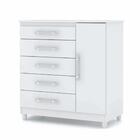 Cômoda Sapateira Infantil 1 Porta 5 Gavetas Branco Flex Line