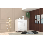 Cômoda Sapateira Infantil 1 Porta 5 Gavetas Branco Flex Line