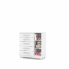 Cômoda Sapateira Infantil 1 Porta 5 Gavetas Branco Flex Line