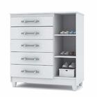 Cômoda Sapateira Infantil 1 Porta 5 Gavetas Branco Flex Line