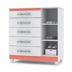 Cômoda Sapateira Infantil 1 Porta 5 Gavetas Branco Flex Line