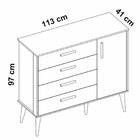 Cômoda Sapateira Infantil 4 Gavetas 1 Porta Isis Branco