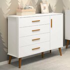 Cômoda Sapateira Infantil 4 Gavetas 1 Porta Isis Branco