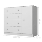 Cômoda Sapateira Infantil Martina Branco