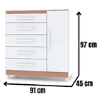 Cômoda Sapateira Line 1 Porta 5 Gavetas Vr Branco Camarim