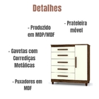 Cômoda Sapateira Line 1 Porta 5 Gavetas Vr Imbuia Champanhe