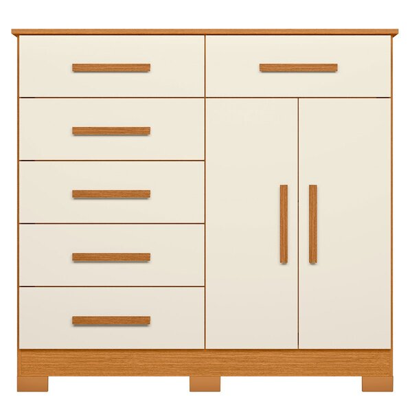 Cômoda Sapateira Mandarim 6 Gavetas 2 Portas Mdp Cinamomo/off