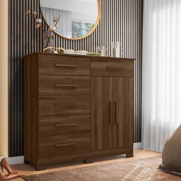 Cômoda Sapateira Marlene 2 Portas 6 Gavetas Cedro Tana Decor