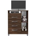 Cômoda Sapateira Marrom Com 1 Porta E 4 Gavetas