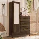 Cômoda Sapateira Mobi 1 Porta E 3 Gavetas Com Espelho - Móvei