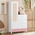 Cômoda Sapateira Mobi 1 Porta E 3 Gavetas Com Espelho - Móvei