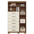 Cômoda Sapateira Multiuso 6 Gavetas 1 Porta Com Espelho E Pés