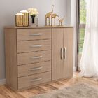 Comoda Sapateira Mx Moveis Toledo 5 Gavetas 2 Portas Bege