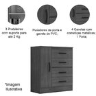 Cômoda Sapateira Para Quarto 1 Porta 4 Gavetas Lisa Nature/of