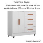Cômoda Sapateira Para Quarto 2 Portas 4 Gavetas Lisa Branco