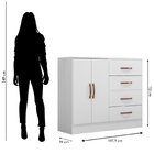 Cômoda Sapateira Para Quarto 2 Portas 4 Gavetas Lisa Branco