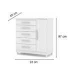 Cômoda Sapateira Quarto 5 Gavetas 1 Porta Mdp Lina Imbuia/cha