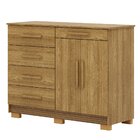 Cômoda Sapateira Quarto 5 Gavetas 2 Portas Mdp Sirios Nature/