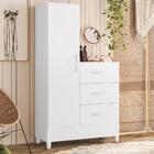 Cômoda Sapateira Quarto Mobi Com 3 Gavetas E 1 Porta Carvalho