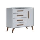 Cômoda Sapateira Rebeca Retrô 1 Porta 4 Gavetas Cinza Tana De