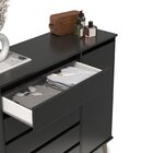 Cômoda Sapateira Retrô 5 Gavetas 1 Porta Rubi  Preto