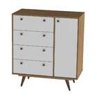 Cômoda Sapateira Retrô Plus 1 Pt 4 Gv Caravalho Rústico Branc